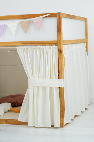 IKEA KURA Bed Curtains – Ivory Cotton