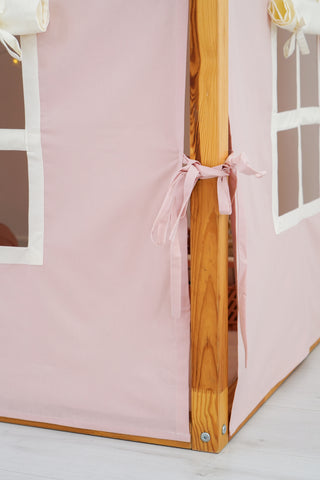 IKEA KURA Bunk Bed Curtains with Scallop Trim - Blush Pink, Ready to Hang
