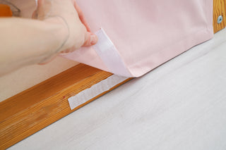 IKEA KURA Bunk Bed Curtains - Pink Cotton with Scallop Trim and Window Pocket