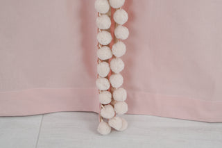 Curtains for IKEA KURA Bunk Bed with Pompoms - Blush Pink, Ready to Hang