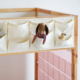 IKEA Kura Bed Organizer - Full Width Velcro Pocket Panel, Two Designs