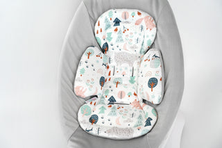 Mamaroo Insert - Woodland Forest Cotton and Gray Minky Velvet