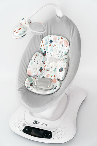 Mamaroo Insert - Woodland Forest Cotton and Gray Minky Velvet