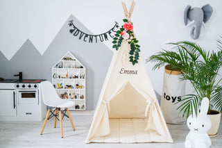 Mint Green Kids Teepee Tent | Handmade Cotton Indoor Play Tent