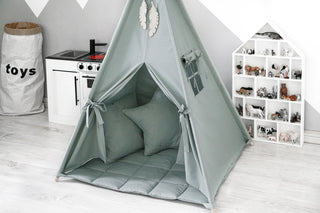 Dusty Sage Kids Teepee Tent | Handmade Cotton Teepee for Kids Room