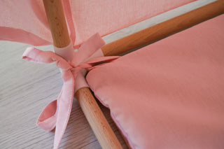 Twin Bed Canopy - Pink Scallop Bed Tent, 4-in-1 Sleep and Play Solution
