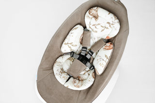 Mamaroo Swing Cover and Insert - Watercolor Woodland Animals and Brown Minky Velvet