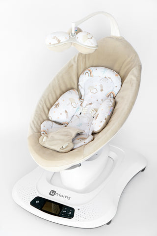 Mamaroo Infant Insert - Pastel Rainbow Cotton and Beige Minky Velvet