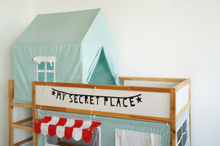 IKEA Kura Bed Tent - Tiffany Blue Teflon Canopy, 4-in-1 Sleep and Play Solution