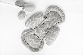Mamaroo Replacement Cover and Insert - Gray Geometric Cotton and Minky Velvet