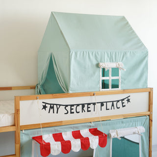 IKEA Kura Bed Tent - Tiffany Blue Teflon Canopy, 4-in-1 Sleep and Play Solution