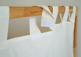 IKEA KURA Floor Bed Curtains with Windows - Ivory Cotton Tab Top