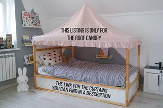Kids Bed Canopy - Blush Pink with Ruffle Edge