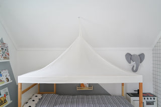 Kura Bed Tent - Ivory White, Clean Edge