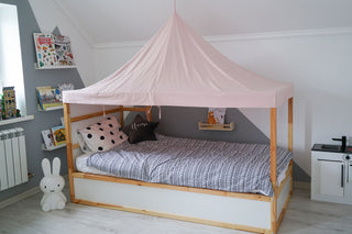 Kids Bed Canopy - Baby Pink for IKEA Kura Floor Bed