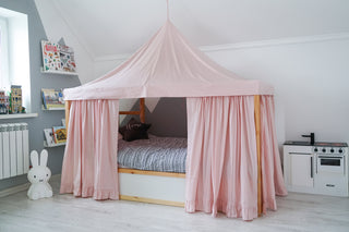Kids Bed Canopy - Baby Pink for IKEA Kura Floor Bed