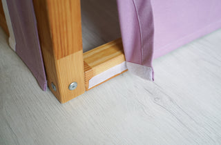 Curtains for IKEA Kura Bed - Lavender Market Stand with Red Striped Awning and Counter
