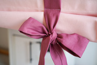 Bunk Bed Curtains for IKEA Kura - Pink Duck Cotton with Roll-Up Panels and Bow Ties