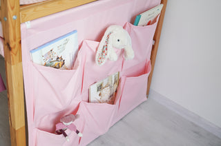 Bunk Bed Curtains for IKEA Kura - Pink Duck Cotton with Roll-Up Panels and Bow Ties