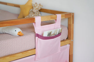 Kids Bed Rail Organizer - Hanging Storage Pockets for IKEA Kura and Bunk Beds