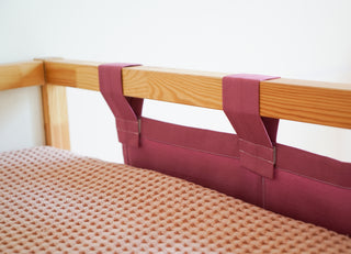 Kids Bed Rail Organizer - Hanging Storage Pockets for IKEA Kura and Bunk Beds