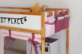 Kids Bed Rail Organizer - Hanging Storage Pockets for IKEA Kura and Bunk Beds