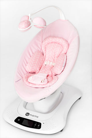 Mamaroo Newborn Cover and Insert - Pink Geometric Cotton and Minky Velvet