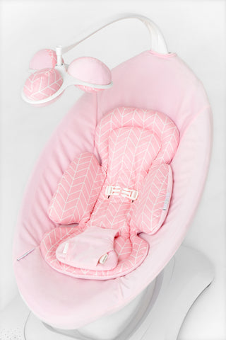 Mamaroo Newborn Cover and Insert - Pink Geometric Cotton and Minky Velvet