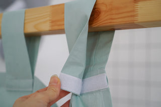 Curtains for IKEA KURA Floor Bed - Mint Cotton Tab Top Panels