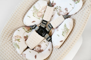 4moms Mamaroo Infant Insert - Woodland Animals Cotton and Beige Waffle