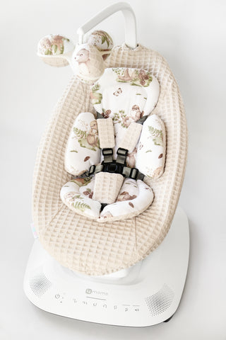 4moms Mamaroo Infant Insert - Woodland Animals Cotton and Beige Waffle