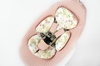 Mamaroo Swing Cover and Insert - Dusty Rose Waffle and Floral Butterfly