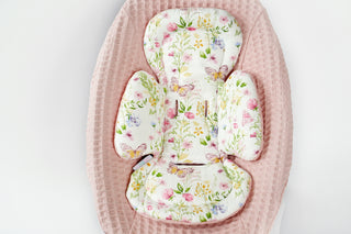 Mamaroo Swing Cover and Insert - Dusty Rose Waffle and Floral Butterfly