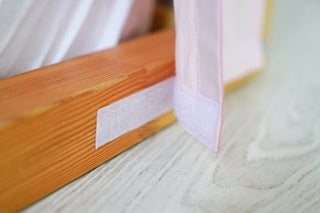 Curtains for IKEA KURA Bunk Bed - Blush and Raspberry Two-Tone Cotton