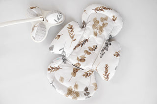Mamaroo Replacement Cover and Insert - Gray Waffle and Brown and Gray Branch Cotton