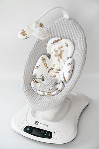 Mamaroo Replacement Cover and Insert - Gray Waffle and Brown and Gray Branch Cotton
