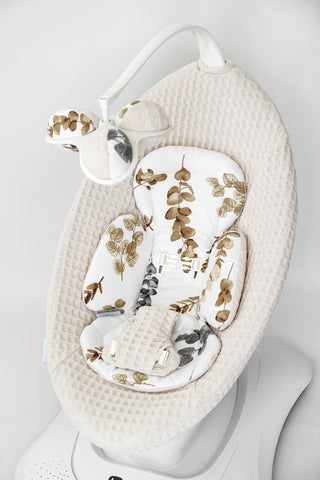 Mamaroo Newborn Insert - Gray and Brown Branch Cotton and Beige Waffle Fabric