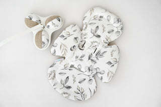 Mamaroo Swing Infant Insert - Gray Botanical Cotton and Brown Waffle