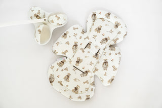 Mamaroo Swing Insert and Cover - Teddy Bear Cotton and Beige Minky Velvet