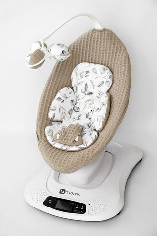 Mamaroo Swing Infant Insert - Gray Botanical Cotton and Brown Waffle