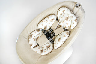 Mamaroo Swing Insert and Cover - Teddy Bear Cotton and Beige Minky Velvet