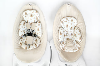 Mamaroo Swing Insert and Cover - Teddy Bear Cotton and Beige Minky Velvet