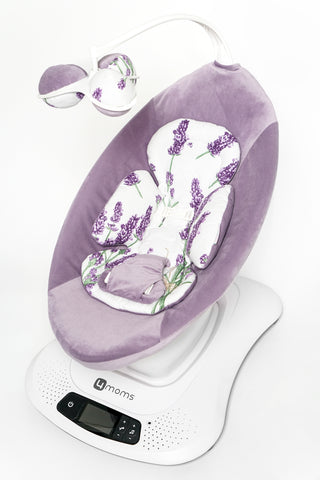 Mamaroo Seat Cover and Insert - Lavender Botanical Cotton and Lilac Minky Velvet