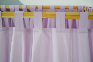 IKEA KURA Floor Bed Curtains - Lilac Cotton Full-Length Tab Top