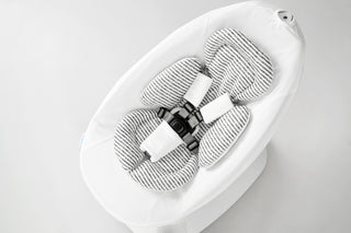 4moms Mamaroo Newborn Insert - Black Stripe Cotton and White Minky Velvet