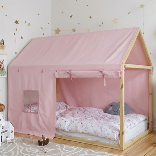 Canopy House Bed - Pink Teflon Roof, Made to Your Measurements