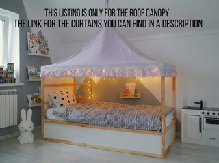 IKEA Kura Floor Bed Canopy - Lavender with Ruffle Edge