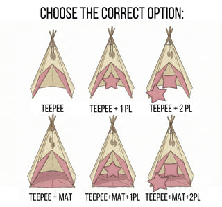 White Accent Kids Teepee Tent | Large Handmade Kids Teepee, Natural Cotton