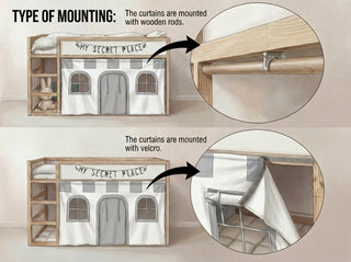 IKEA KURA Bunk Bed Curtains - Castle and Knight Roleplay for Boys