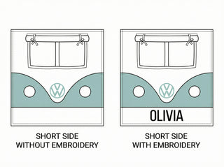 IKEA Kura Hack Curtains - Retro Camper Van Design with Personalized Name Plate